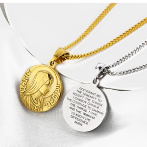Virgin Mary Pray Gold Filled Necklace