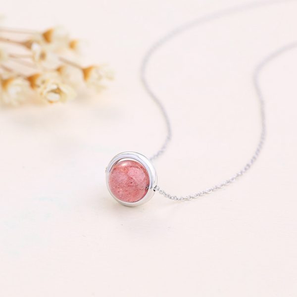 Pink Bead in Ring Necklace