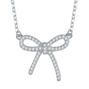 Sterling Silver Adorable Bow Necklace