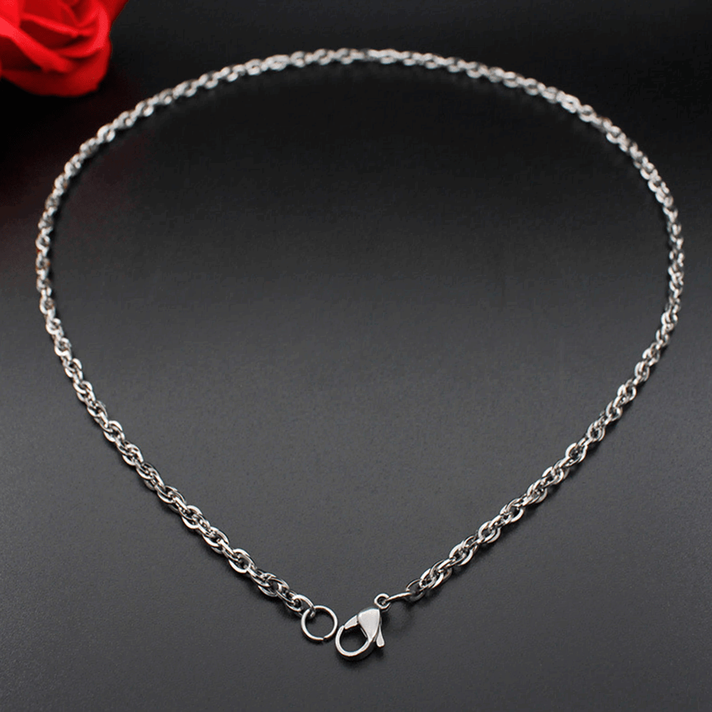 New Fashion Womens Stainless Steel Pendant Necklace 925 Silver Jewelry Chain Hot 