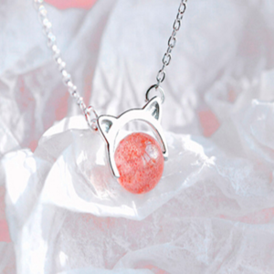Cute Pink Cat Necklace